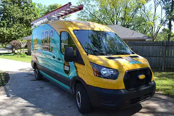 SBC truck outside of residential home in Shreveport LA.