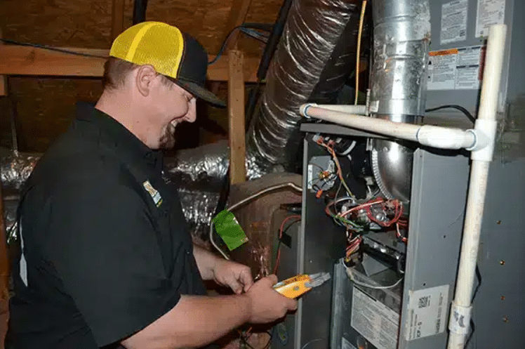 SBC tech performing heating repair in shreveport LA